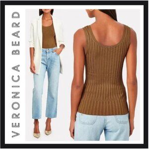 Veronica Beard Sandra  knit ribbed scoop neck tank